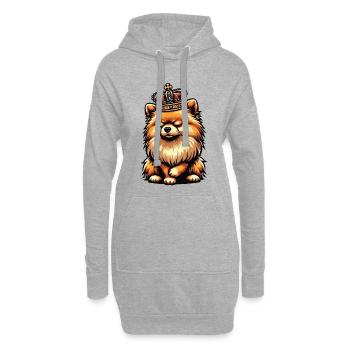 Poméranien Poméranien Spitz Chien Miniature Spitz Holder - Sweat-shirt à capuche long Femme - gris chiné - Devant