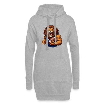 Löwe Football Maskottchen - Hoodie-Kleid - Grau meliert - Vorne