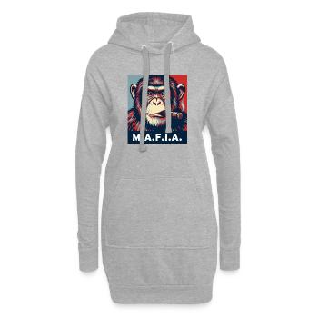 Pop-Art-Schimpanse mit Zigarre - Hoodie-Kleid - Grau meliert - Vorne