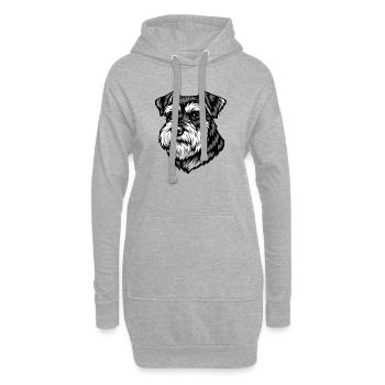 Schnauzer Portrait - Hoodie Dress - heather grey - Front