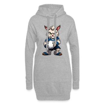 Rugby Cat - Sweat-shirt à capuche long Femme - gris chiné - Devant