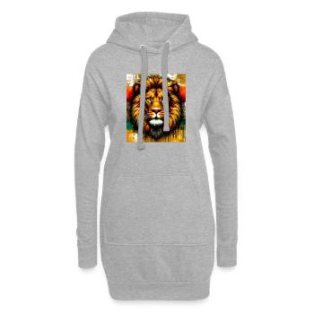 Löwe - Hoodie-Kleid - Grau meliert - Vorne