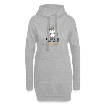 Einhorn Schwitze Nicht Das Ist Glitzer Sport Gym - Hoodie-Kleid - Grau meliert - Vorne