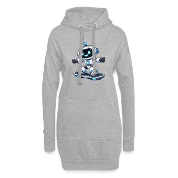 Robot Hoverboard  - Hoodie-Kleid - Grau meliert - Vorne