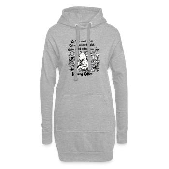 Kaffee redet nicht lustiger Kaffee Spruch - Hoodie-Kleid - Grau meliert - Vorne