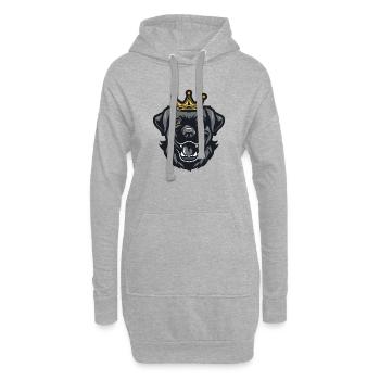 Couronne de chien labrador - Sweat-shirt à capuche long Femme - gris chiné - Devant