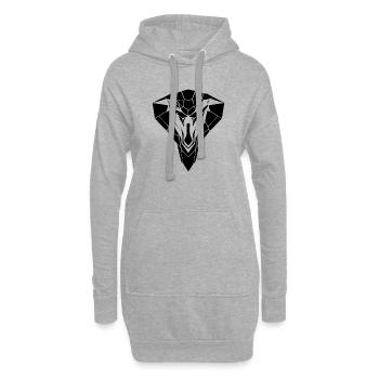 Style Cobra – Danger & Élégance - Sweat-shirt à capuche long Femme - gris chiné - Devant
