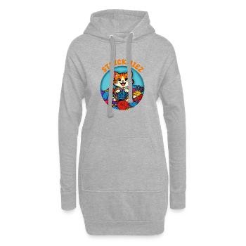 Strickmiez im Meer aus Wolle - Hoodie-Kleid - Grau meliert - Vorne