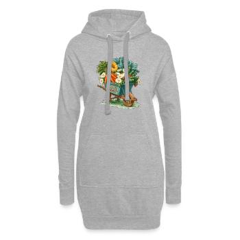 Brouette du Jardin de la Victoire du Potager - Sweat-shirt à capuche long Femme - gris chiné - Devant