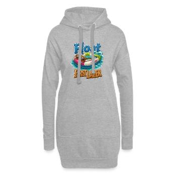 Erst schwimmen, später - Hoodie-Kleid - Grau meliert - Vorne