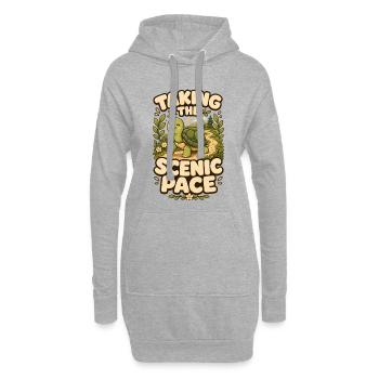 Taking The Scenic Pace Schildkröte - Hoodie-Kleid - Grau meliert - Vorne