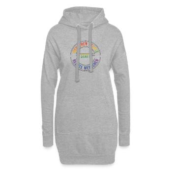 Menschenrechte Shirt Sticker für Aktivisten - Hoodie-Kleid - Grau meliert - Vorne