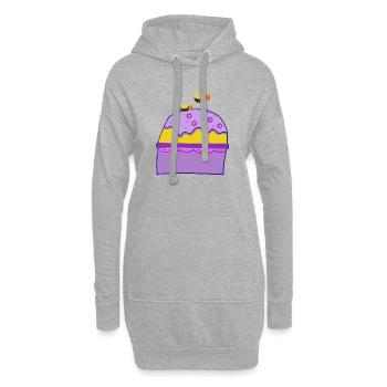 Muffin Kuchen Bienen Insekten Kinder  - Hoodie-Kleid - Grau meliert - Vorne