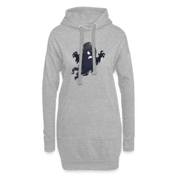 Fantôme de l’Ombre en Colère - Sweat-shirt à capuche long Femme - gris chiné - Devant