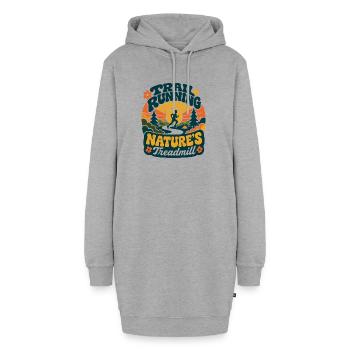 Trailrunning Natur's Laufband Retro - Hoodie-Kleid - Grau meliert - Vorne