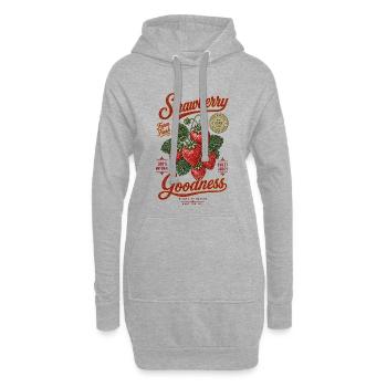 Erdbeeren Strawberry Goodness Shirt - Hoodie-Kleid - Grau meliert - Vorne