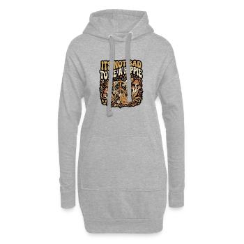 Hippie Frieden 60er - Hoodie-Kleid - Grau meliert - Vorne