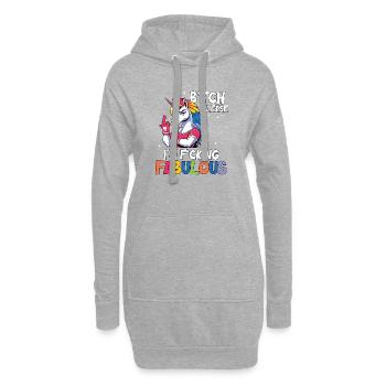 Regenbogen Unicorn Spruch ich bin toll - Hoodie-Kleid - Grau meliert - Vorne