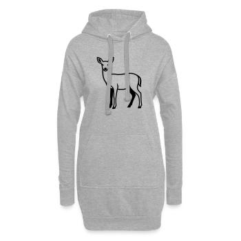 Club de chasse de chasseurs de silhouettes de cerfs Forêt forestière - Sweat-shirt à capuche long Femme - gris chiné - Devant