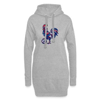 Design sportif tricolore pour hommes et enfants - Sweat-shirt à capuche long Femme - gris chiné - Devant