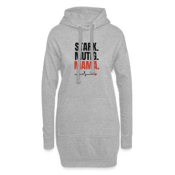 Stark Mutig Mama Herzschlag - Hoodie-Kleid - Grau meliert - Vorne