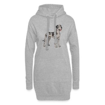 Images joyeuses d’un Dogue allemand - Sweat-shirt à capuche long Femme - gris chiné - Devant