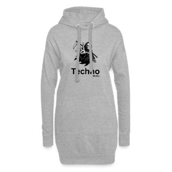 Silhouette de la Faucheuse - Sweat-shirt à capuche long Femme - gris chiné - Devant