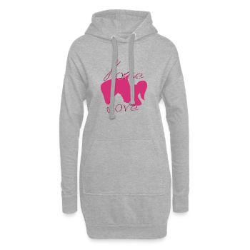 Amour des chevaux - Sweat-shirt à capuche long Femme - gris chiné - Devant