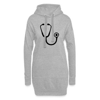 Don de Médecin Médecin Stéthoscope - Sweat-shirt à capuche long Femme - gris chiné - Devant
