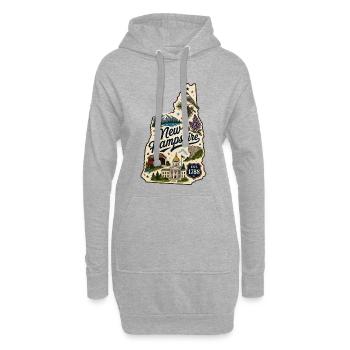 New Hampshire Vintage State Pride Aufkleber - Hoodie-Kleid - Grau meliert - Vorne
