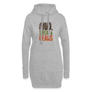 Mud Sweat Gears Gravel - Hoodie-Kleid - Grau meliert - Vorne