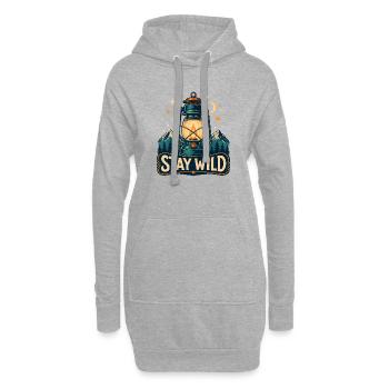 Stay Wild Lantern Forest Nights - Hoodie Dress - heather grey - Front
