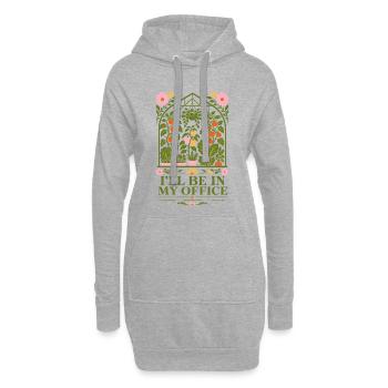 Ich bin in meinem Büro beim Bio-Gärtnern - Hoodie-Kleid - Grau meliert - Vorne
