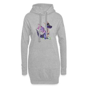 Purple Dragon Crystal Design - Hoodie Dress - heather grey - Front
