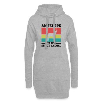 Esprit Antilope Animal Humour Vintage - Sweat-shirt à capuche long Femme - gris chiné - Devant