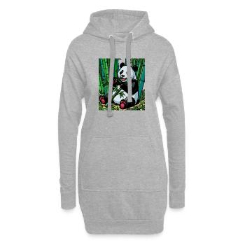 Panda dans la forêt de bambous – Couleurs vives - Sweat-shirt à capuche long Femme - gris chiné - Devant