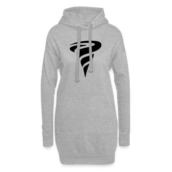 tornade - Sweat-shirt à capuche long Femme - gris chiné - Devant