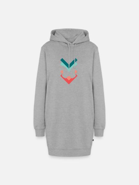 Butterfly Schmetterling - Hoodie-Kleid - Grau meliert