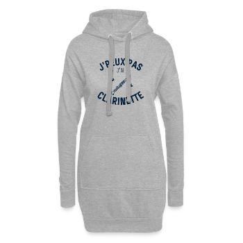 J'Peux pas j'ai Clarinette - Sweat-shirt à capuche long Femme - gris chiné - Devant