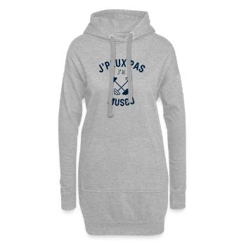 J peux pas j ai muscu - Sweat-shirt à capuche long Femme - gris chiné - Devant