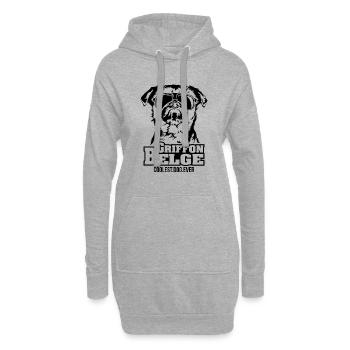 GRIFFON BELGE chien le plus cool de tous les temps Chien disant chiens - Sweat-shirt à capuche long Femme - gris chiné - Devant