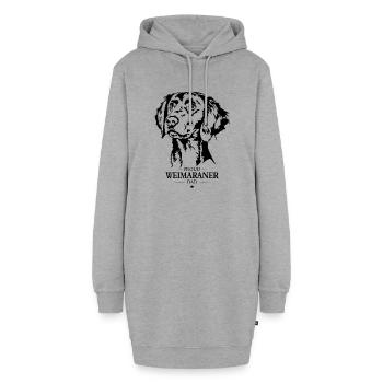 Braque de Weimar Papa Chiens Chiens de Chasse Wilsigns - Sweat-shirt à capuche long Femme - gris chiné - Devant