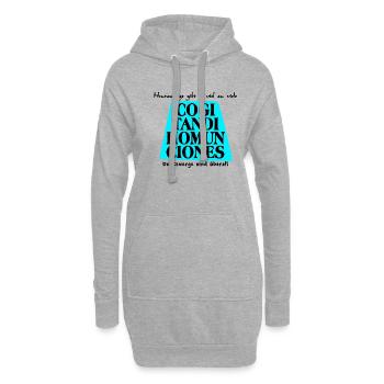 denkzwerge schwarz - Hoodie-Kleid - Grau meliert - Vorne