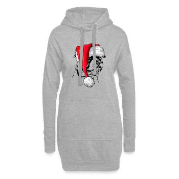 Père Noël bouledogue américain chiens de Noël Wilsigns - Sweat-shirt à capuche long Femme - gris chiné - Devant