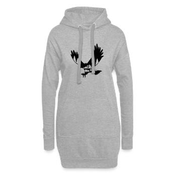 ADLER RAUBVOGEL VÖGEL NATUR WALD BERGE VOGEL MOTIV - Hoodie-Kleid - Grau meliert - Vorne