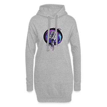 Mikrofon - Hoodie-Kleid - Grau meliert - Vorne