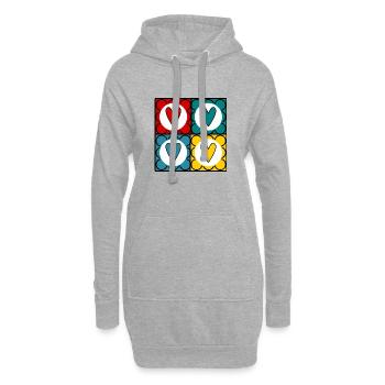 SAINT VALENTIN. JE T'AIME. I LOVE YOU. AMOUR. LOVE - Sweat-shirt à capuche long Femme - gris chiné - Devant