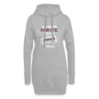 Supportrice Bordelaise Rugby - Sweat-shirt à capuche long Femme - gris chiné - Devant