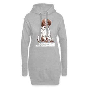 Lagotto Romagnol chien d’eau papa - Sweat-shirt à capuche long Femme - gris chiné - Devant