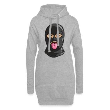 Freundlicher Dieb Maske Zunge Bank Räuber Gangster - Hoodie-Kleid - Grau meliert - Vorne